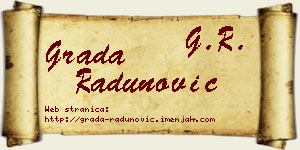 Grada Radunović vizit kartica